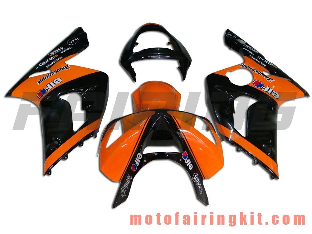 Fairing Kits Fit for ZX6R ZX-6R 636 2003 2004 ZX6R 636 03 04 Plastic ABS Injection Mold Complete Motorcycle Body Aftermarket Bodywork Frame (Orange & Black) B003