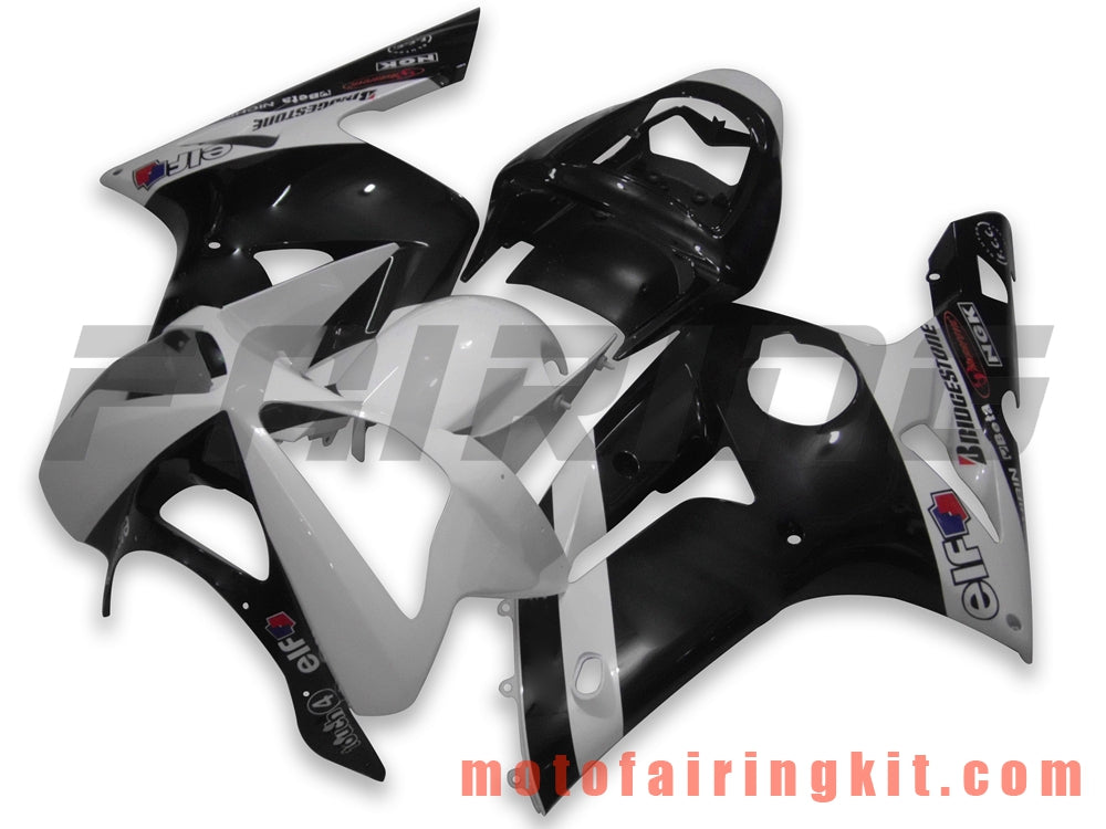 Kits de carenado aptos para ZX6R ZX-6R 636 2003 2004 ZX6R 636 03 04 Molde de inyección de plástico ABS Carrocería completa para motocicleta Marco de carrocería de posventa (blanco y negro) B005