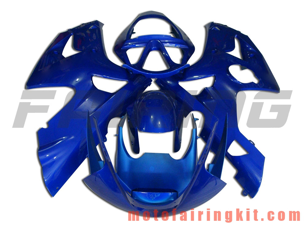 Kits de carenado aptos para ZX6R ZX-6R 636 2003 2004 ZX6R 636 03 04 Molde de inyección de plástico ABS Carrocería completa para motocicleta Marco de carrocería de posventa (azul y negro) B008