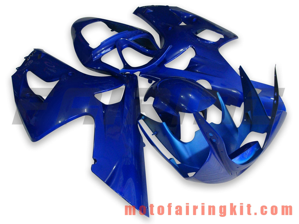 Kits de carenado aptos para ZX6R ZX-6R 636 2003 2004 ZX6R 636 03 04 Molde de inyección de plástico ABS Carrocería completa para motocicleta Marco de carrocería de posventa (azul y negro) B008