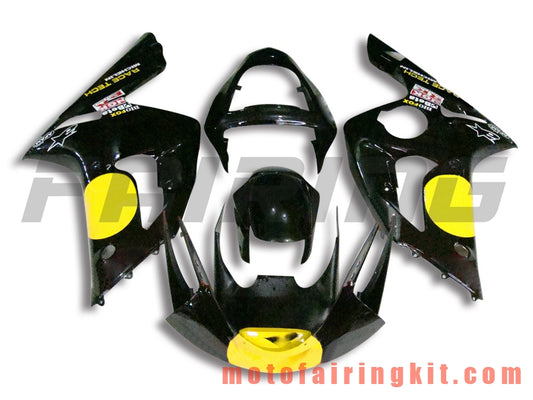 Kits de carenado aptos para ZX6R ZX-6R 636 2003 2004 ZX6R 636 03 04 Molde de inyección de plástico ABS Carrocería completa para motocicleta Carrocería del mercado de accesorios Marco (negro y amarillo) B010