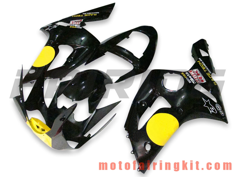 Kits de carenado aptos para ZX6R ZX-6R 636 2003 2004 ZX6R 636 03 04 Molde de inyección de plástico ABS Carrocería completa para motocicleta Carrocería del mercado de accesorios Marco (negro y amarillo) B010