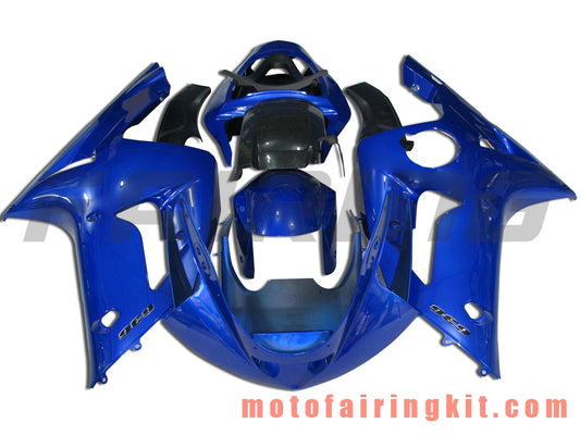 Kits de carenado aptos para ZX6R ZX-6R 636 2003 2004 ZX6R 636 03 04 Molde de inyección de plástico ABS Carrocería completa para motocicleta Marco de carrocería de posventa (azul y negro) B012