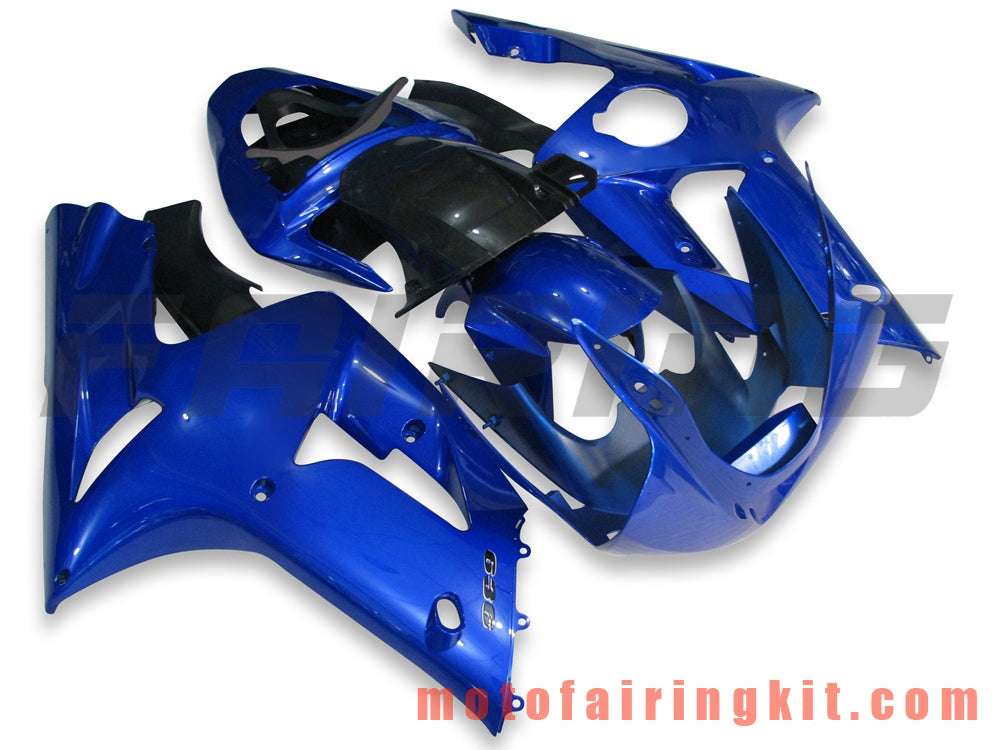 Kits de carenado aptos para ZX6R ZX-6R 636 2003 2004 ZX6R 636 03 04 Molde de inyección de plástico ABS Carrocería completa para motocicleta Marco de carrocería de posventa (azul y negro) B012