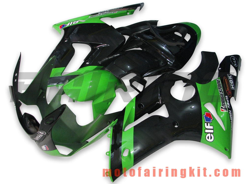 Kits de carenado aptos para ZX6R ZX-6R 636 2003 2004 ZX6R 636 03 04 Molde de inyección de plástico ABS Carrocería completa para motocicleta Marco de carrocería de posventa (negro y verde) B013