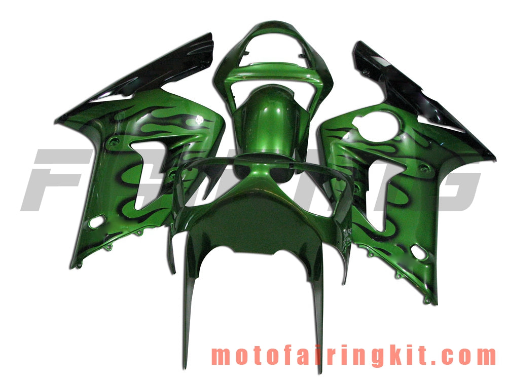 Fairing Kits Fit for ZX6R ZX-6R 636 2003 2004 ZX6R 636 03 04 Plastic ABS Injection Mold Complete Motorcycle Body Aftermarket Bodywork Frame (Green & Black) B015