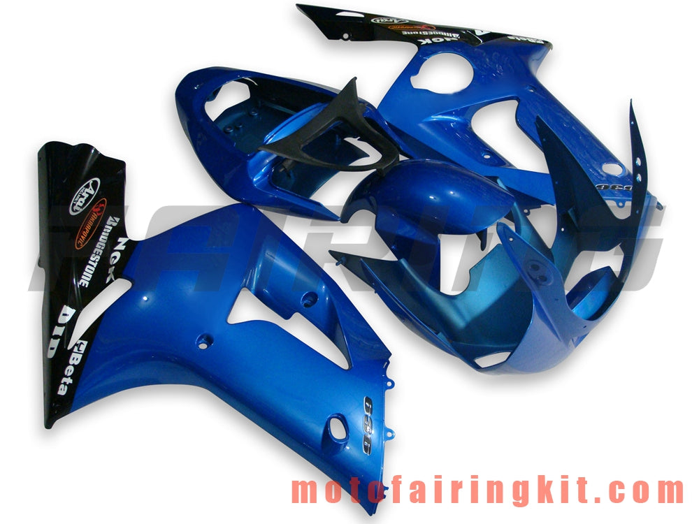 Fairing Kits Fit for ZX6R ZX-6R 636 2003 2004 ZX6R 636 03 04 Plastic ABS Injection Mold Complete Motorcycle Body Aftermarket Bodywork Frame (Blue & Black) B017