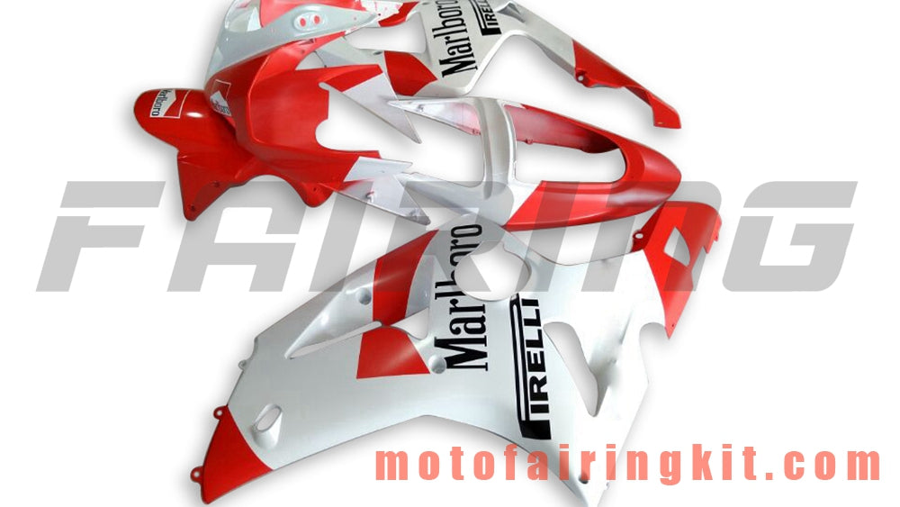 Kits de carenado aptos para ZX6R ZX-6R 636 2003 2004 ZX6R 636 03 04 Molde de inyección de plástico ABS Carrocería completa para motocicleta Marco de carrocería de posventa (rojo y blanco) B021