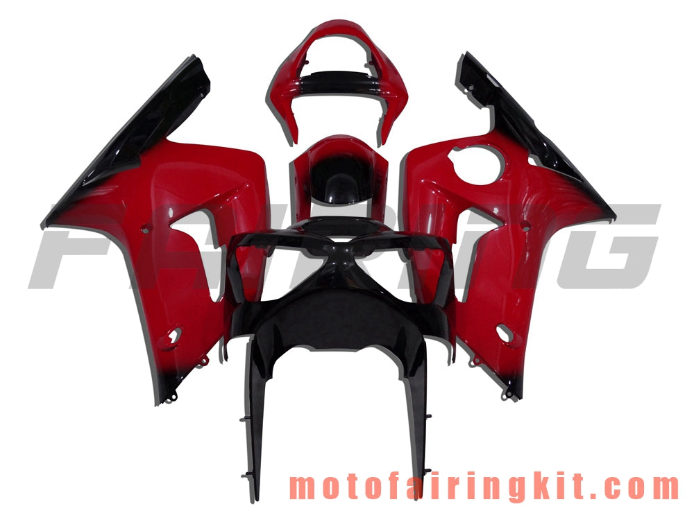 Kits de carenado aptos para ZX6R ZX-6R 636 2003 2004 ZX6R 636 03 04 Molde de inyección de plástico ABS Carrocería completa para motocicleta Marco de carrocería de posventa (rojo y negro) B022