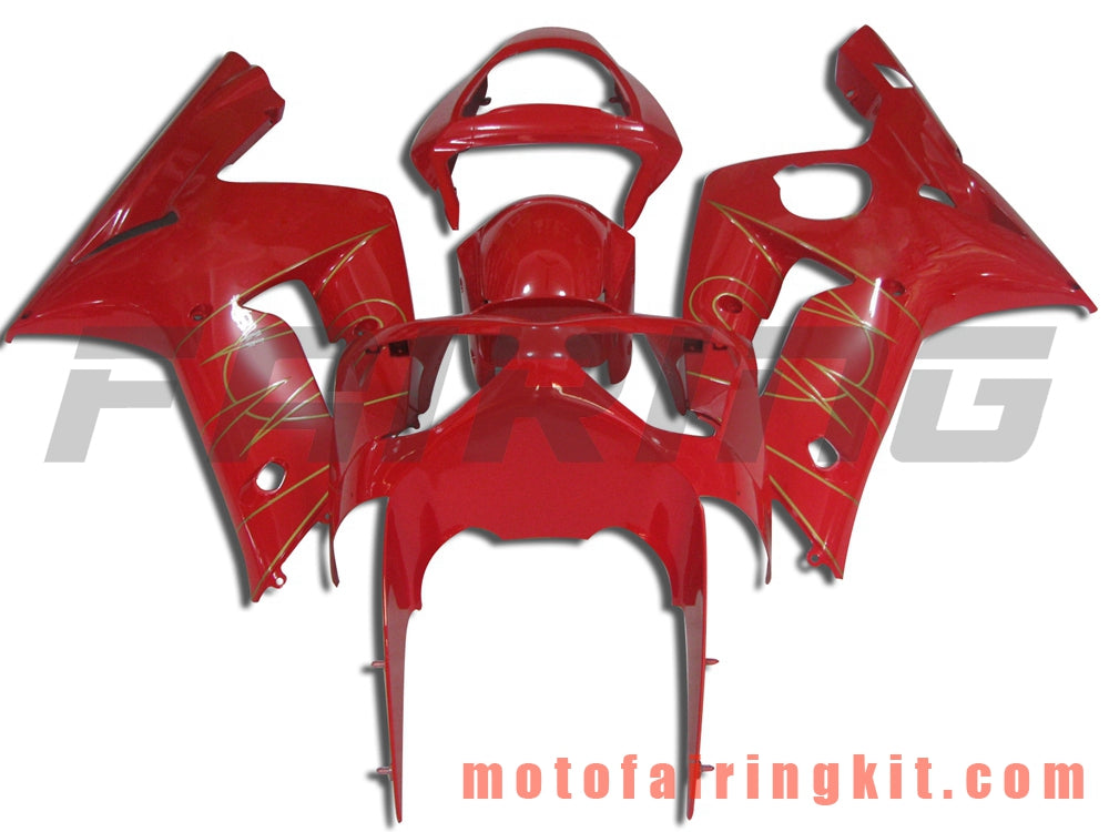 Kits de carenado aptos para ZX6R ZX-6R 636 2003 2004 ZX6R 636 03 04 Molde de inyección de plástico ABS Carrocería completa para motocicleta Marco de carrocería de posventa (rojo) B023