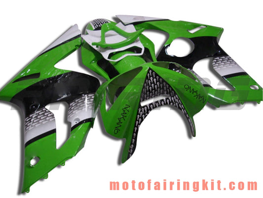 フェアリングキット ZX6R ZX-6R 636 2003 2004 ZX6R 636 03 04 プラスチック ABS 射出成形 完全なオートバイボディ アフターマーケットボディワークフレーム (グリーン &amp; ブラック) B024