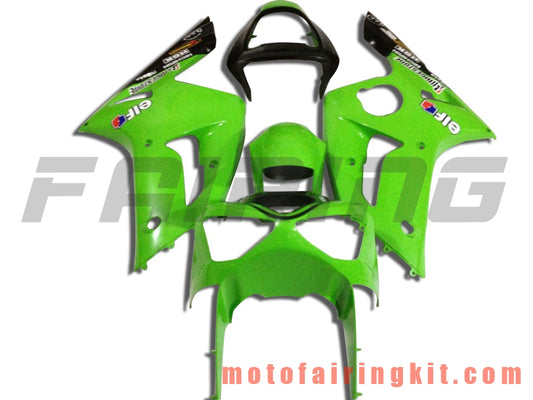 Kits de carenado aptos para ZX6R ZX-6R 636 2003 2004 ZX6R 636 03 04 Molde de inyección de plástico ABS Carrocería completa para motocicleta Marco de carrocería de posventa (verde y negro) B026