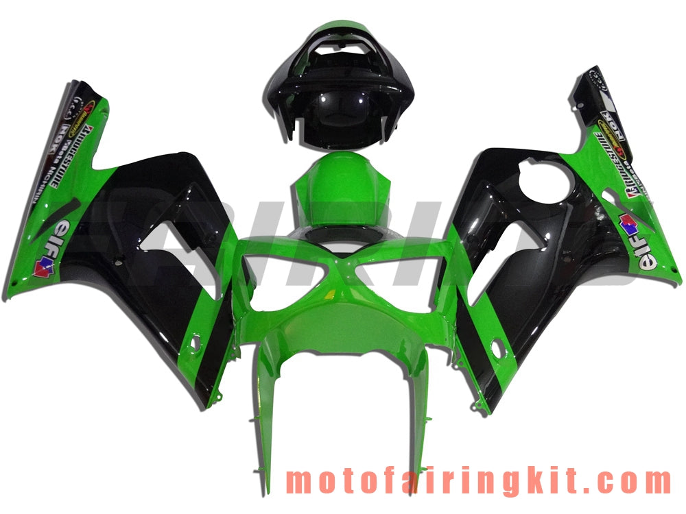 フェアリングキット ZX6R ZX-6R 636 2003 2004 ZX6R 636 03 04 プラスチック ABS 射出成形 完全なオートバイボディ アフターマーケットボディワークフレーム (ブラック &amp; グリーン) B027