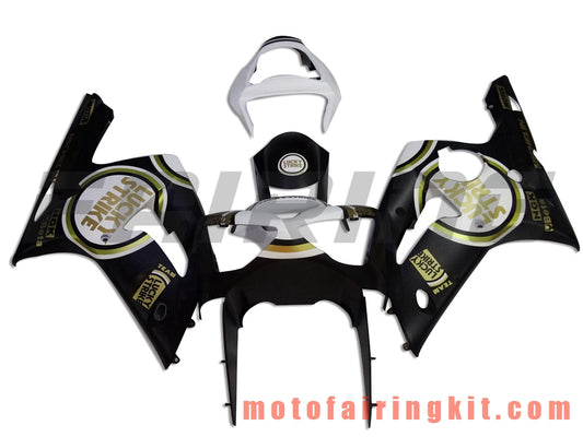 Kits de carenado aptos para ZX6R ZX-6R 636 2003 2004 ZX6R 636 03 04 Molde de inyección de plástico ABS Carrocería completa para motocicleta Marco de carrocería de posventa (blanco y negro) B028