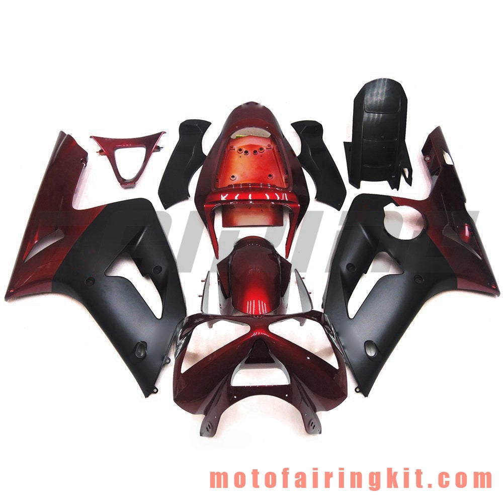 Fairing Kits Fit for ZX6R ZX-6R 636 2003 2004 ZX6R 636 03 04 Plastic ABS Injection Mold Complete Motorcycle Body Aftermarket Bodywork Frame (Black & Deep Red) B029