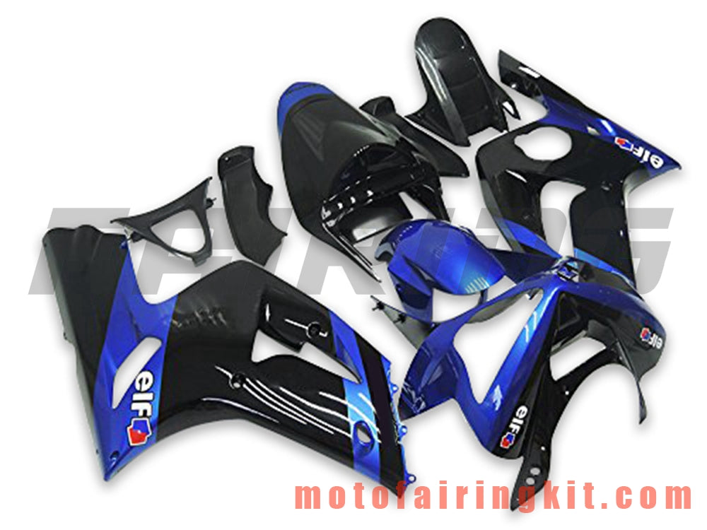 Kits de carenado aptos para ZX6R ZX-6R 636 2003 2004 ZX6R 636 03 04 Molde de inyección de plástico ABS Carrocería completa para motocicleta Marco de carrocería de posventa (azul y negro) B030