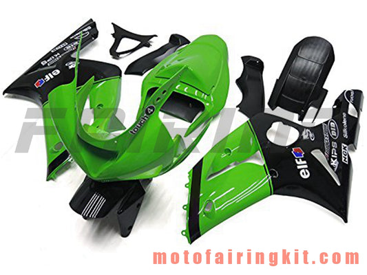 Kits de carenado aptos para ZX6R ZX-6R 636 2003 2004 ZX6R 636 03 04 Molde de inyección de plástico ABS Carrocería completa para motocicleta Marco de carrocería de posventa (verde y negro) B033