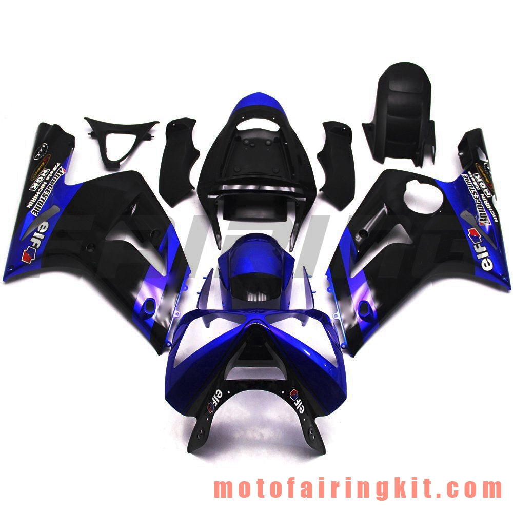 Kits de carenado aptos para ZX6R ZX-6R 636 2003 2004 ZX6R 636 03 04 Molde de inyección de plástico ABS Carrocería completa para motocicleta Marco de carrocería de posventa (azul y negro) B034