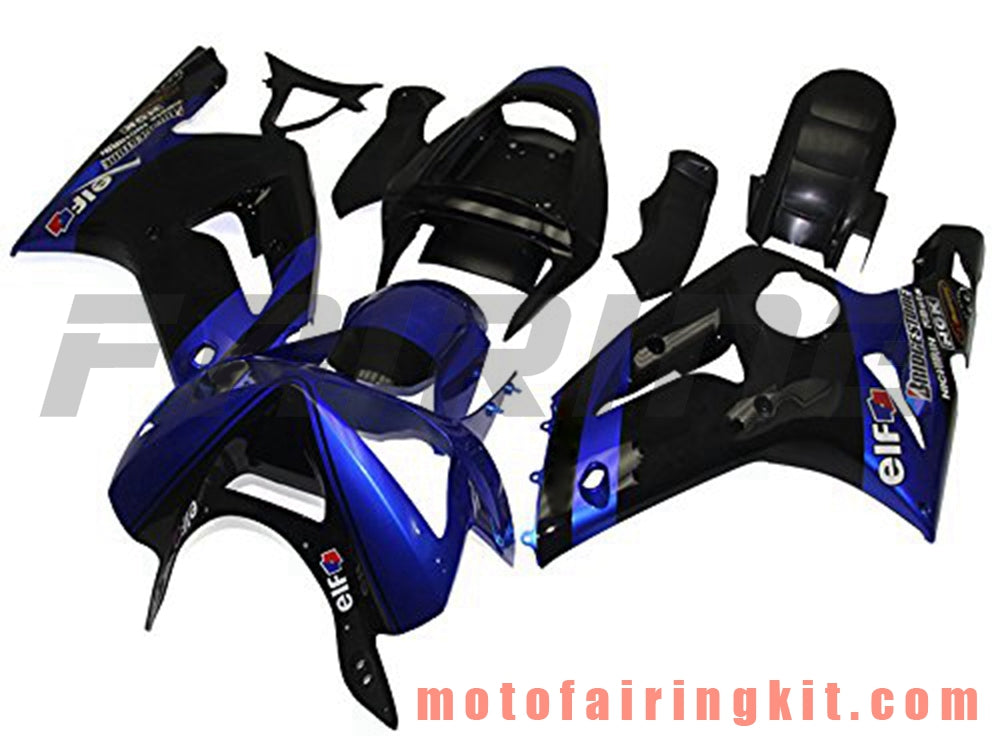 Kits de carenado aptos para ZX6R ZX-6R 636 2003 2004 ZX6R 636 03 04 Molde de inyección de plástico ABS Carrocería completa para motocicleta Marco de carrocería de posventa (azul y negro) B034