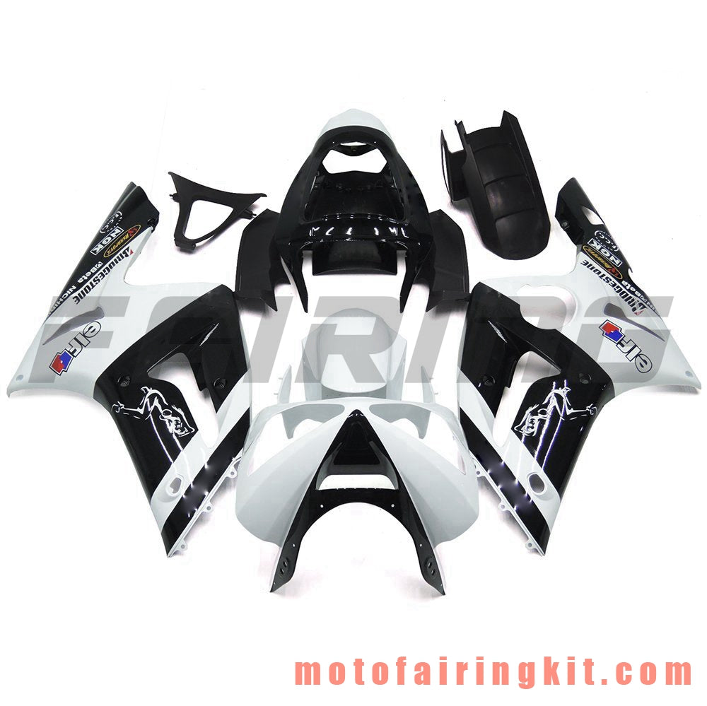 Kits de carenado aptos para ZX6R ZX-6R 636 2003 2004 ZX6R 636 03 04 Molde de inyección de plástico ABS Carrocería completa para motocicleta Marco de carrocería de posventa (blanco y negro) B036