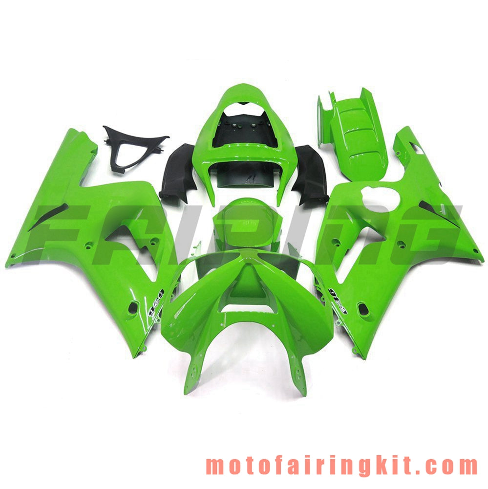 Kits de carenado aptos para ZX6R ZX-6R 636 2003 2004 ZX6R 636 03 04 Molde de inyección de plástico ABS Carrocería completa para motocicleta Carrocería del mercado de accesorios Marco (verde) B037