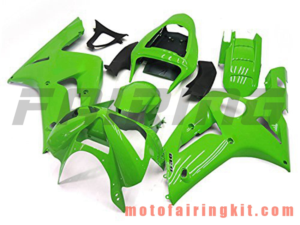 Kits de carenado aptos para ZX6R ZX-6R 636 2003 2004 ZX6R 636 03 04 Molde de inyección de plástico ABS Carrocería completa para motocicleta Carrocería del mercado de accesorios Marco (verde) B037