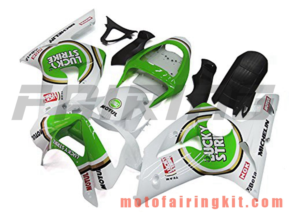 Kits de carenado aptos para ZX6R ZX-6R 636 2003 2004 ZX6R 636 03 04 Molde de inyección de plástico ABS Carrocería completa para motocicleta Marco de carrocería de posventa (verde y blanco) B039