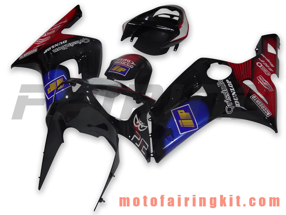 Kits de carenado aptos para ZX6R ZX-6R 636 2003 2004 ZX6R 636 03 04 Molde de inyección de plástico ABS Carrocería completa para motocicleta Marco de carrocería de posventa (negro y rojo) B041