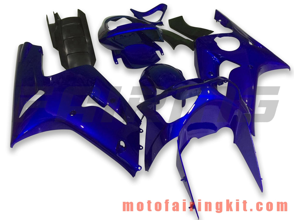 Kits de carenado aptos para ZX6R ZX-6R 636 2003 2004 ZX6R 636 03 04 Molde de inyección de plástico ABS Carrocería completa para motocicleta Marco de carrocería de posventa (azul y negro) B042