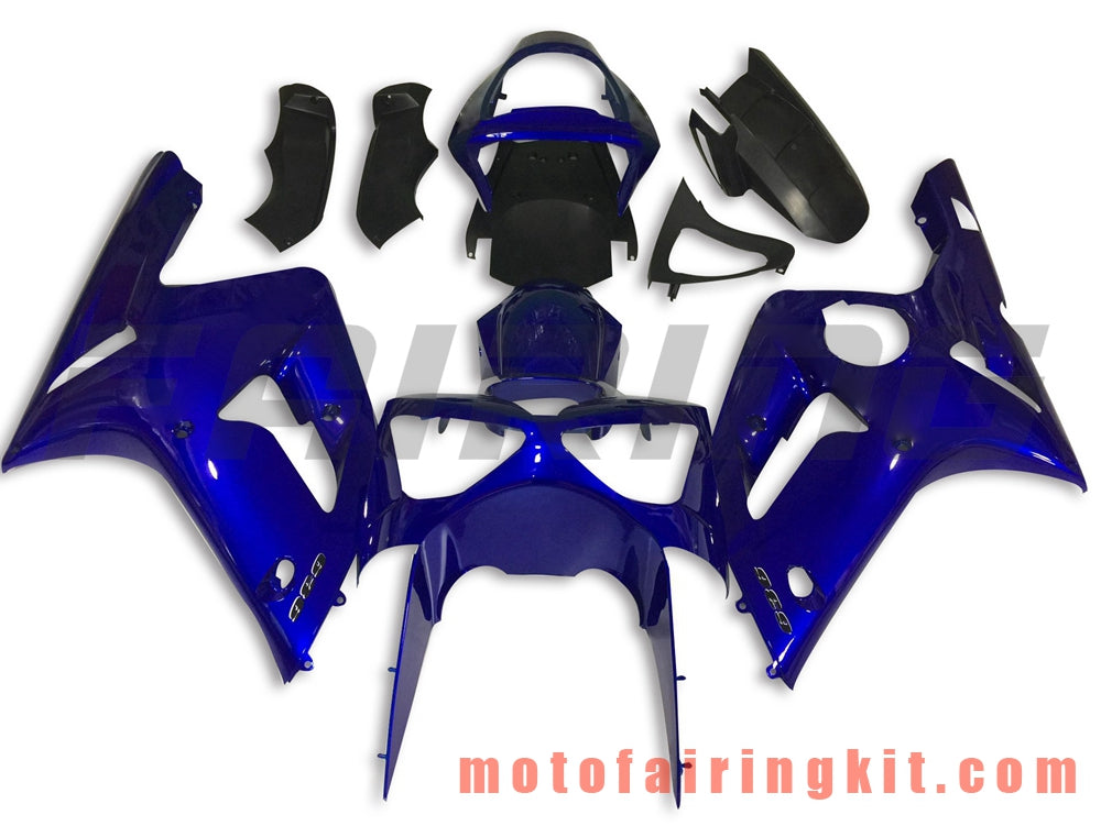 Kits de carenado aptos para ZX6R ZX-6R 636 2003 2004 ZX6R 636 03 04 Molde de inyección de plástico ABS Carrocería completa para motocicleta Marco de carrocería de posventa (azul y negro) B043