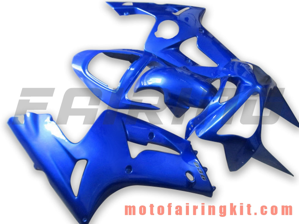 Kits de carenado aptos para ZX6R ZX-6R 636 2003 2004 ZX6R 636 03 04 Molde de inyección de plástico ABS Carrocería completa para motocicleta Carrocería del mercado de accesorios Marco (azul) B048