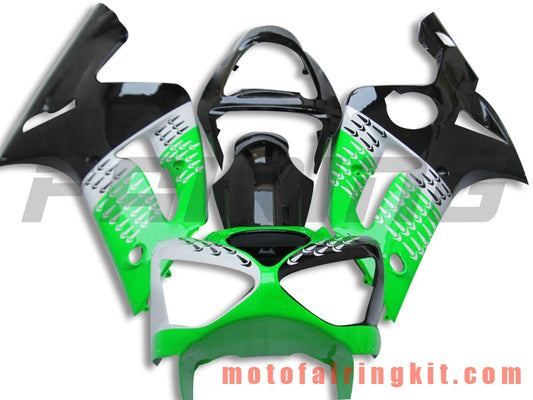 Kits de carenado aptos para ZX6R ZX-6R 636 2003 2004 ZX6R 636 03 04 Molde de inyección de plástico ABS Carrocería completa para motocicleta Marco de carrocería de posventa (verde y negro) B050