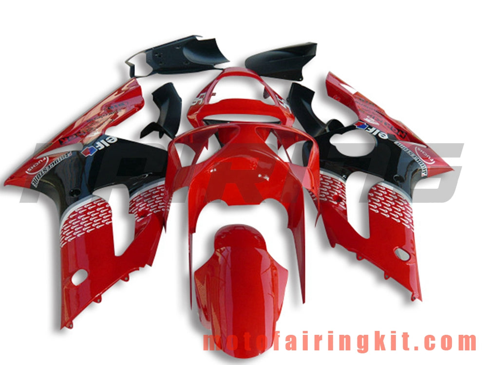 Kits de carenado aptos para ZX6R ZX-6R 636 2003 2004 ZX6R 636 03 04 Molde de inyección de plástico ABS Carrocería completa para motocicleta Marco de carrocería de posventa (rojo y negro) B052