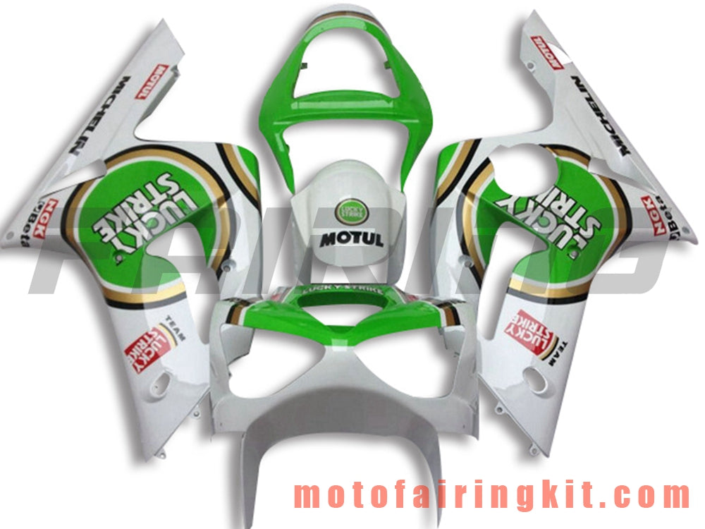 Kits de carenado aptos para ZX6R ZX-6R 636 2003 2004 ZX6R 636 03 04 Molde de inyección de plástico ABS Carrocería completa para motocicleta Marco de carrocería de posventa (verde y blanco) B054