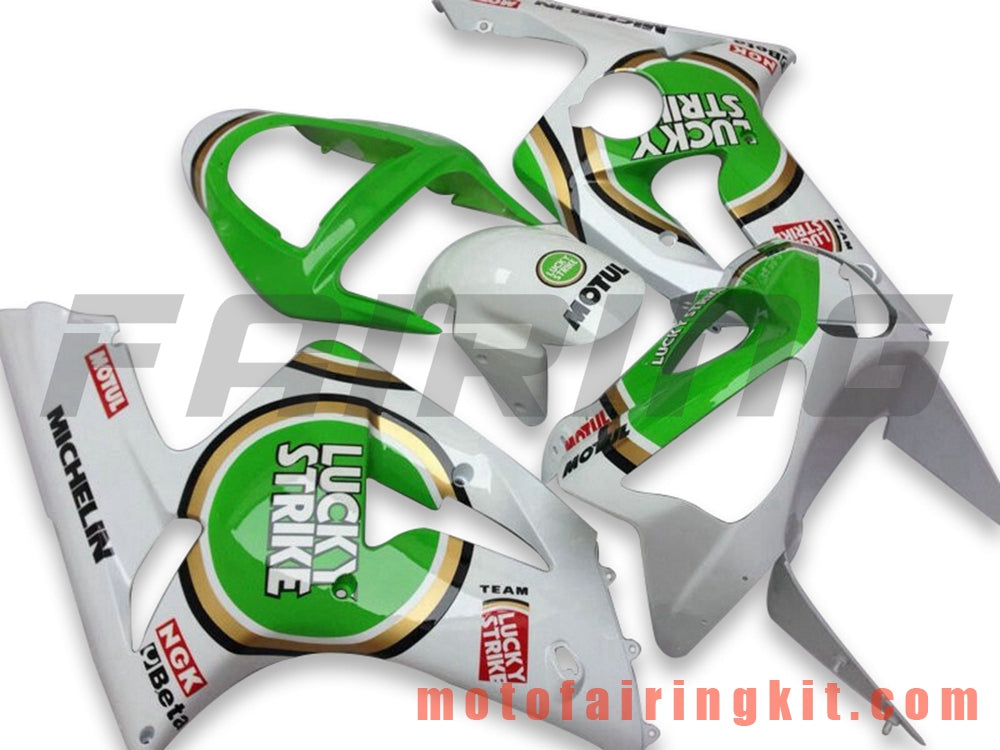 Kits de carenado aptos para ZX6R ZX-6R 636 2003 2004 ZX6R 636 03 04 Molde de inyección de plástico ABS Carrocería completa para motocicleta Marco de carrocería de posventa (verde y blanco) B054