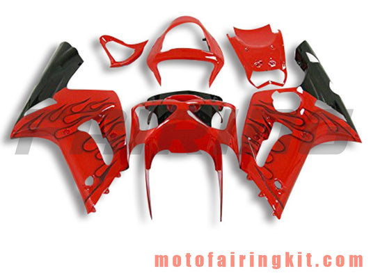 Kits de carenado aptos para ZX6R ZX-6R 636 2003 2004 ZX6R 636 03 04 Molde de inyección de plástico ABS Carrocería completa para motocicleta Marco de carrocería de posventa (rojo y negro) B056