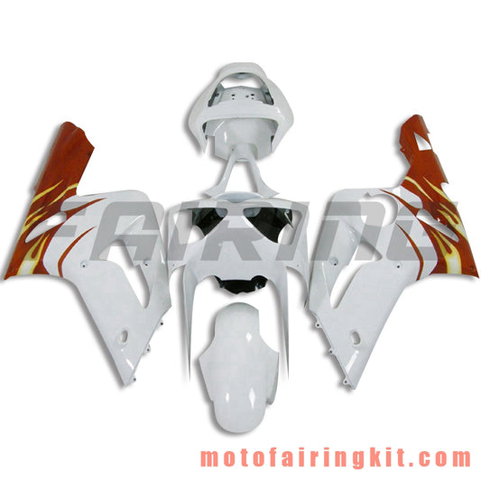 Kits de carenado aptos para ZX6R ZX-6R 636 2003 2004 ZX6R 636 03 04 Molde de inyección de plástico ABS Carrocería completa para motocicleta Marco de carrocería de posventa (blanco y naranja) B059