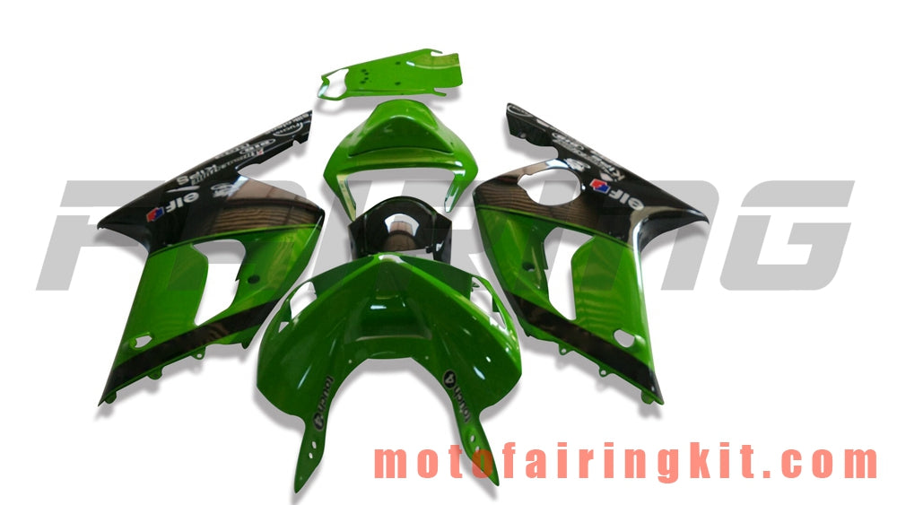 Kits de carenado aptos para ZX6R ZX-6R 636 2003 2004 ZX6R 636 03 04 Molde de inyección de plástico ABS Carrocería completa para motocicleta Marco de carrocería de posventa (verde y negro) B062