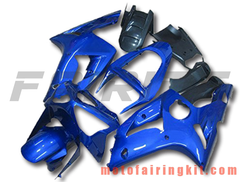 Kits de carenado aptos para ZX6R ZX-6R 636 2003 2004 ZX6R 636 03 04 Molde de inyección de plástico ABS Carrocería completa para motocicleta Carrocería del mercado de accesorios Marco (azul) B063