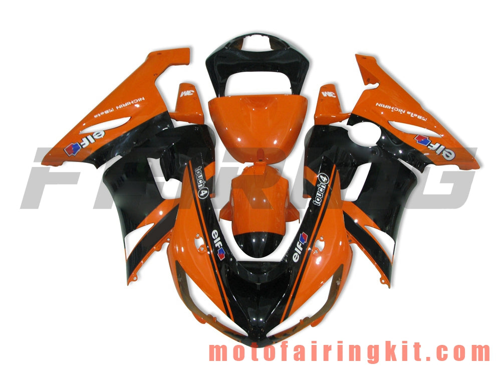 Fairing Kits Fit for ZX6R ZX-6R 636 2005 2006 ZX6R 636 05 06 Plastic ABS Injection Mold Complete Motorcycle Body Aftermarket Bodywork Frame (Orange & Black) B003