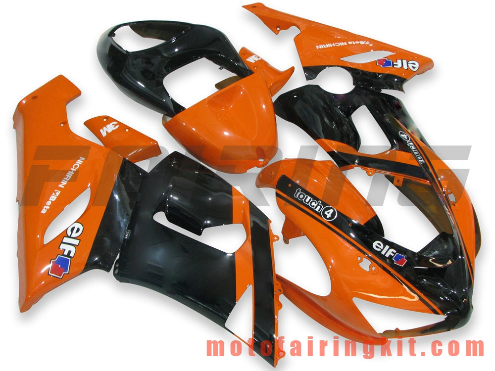 Fairing Kits Fit for ZX6R ZX-6R 636 2005 2006 ZX6R 636 05 06 Plastic ABS Injection Mold Complete Motorcycle Body Aftermarket Bodywork Frame (Orange & Black) B003