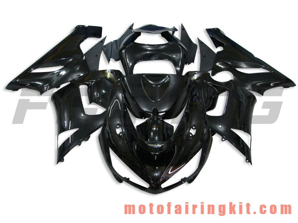 Kits de carenado aptos para ZX6R ZX-6R 636 2005 2006 ZX6R 636 05 06 Molde de inyección de plástico ABS Carrocería completa para motocicleta Carrocería del mercado de accesorios Marco (negro) B004