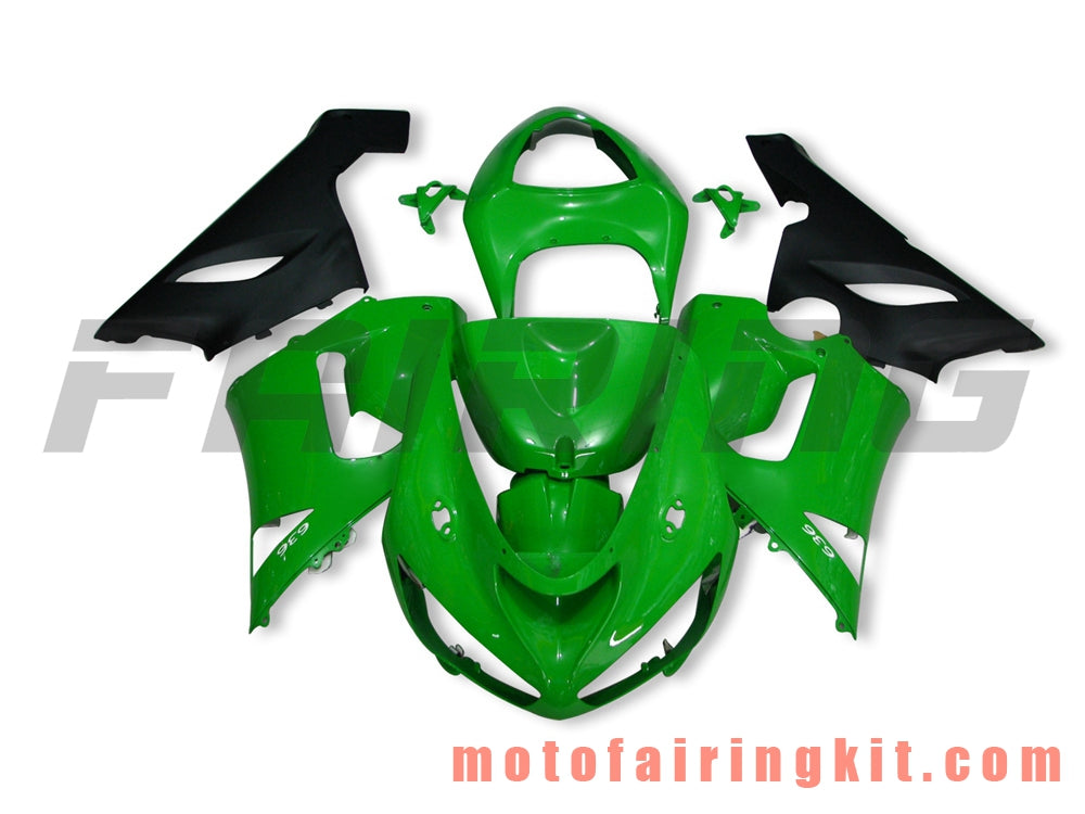 Fairing Kits Fit for ZX6R ZX-6R 636 2005 2006 ZX6R 636 05 06 Plastic ABS Injection Mold Complete Motorcycle Body Aftermarket Bodywork Frame (Green & Black) B006