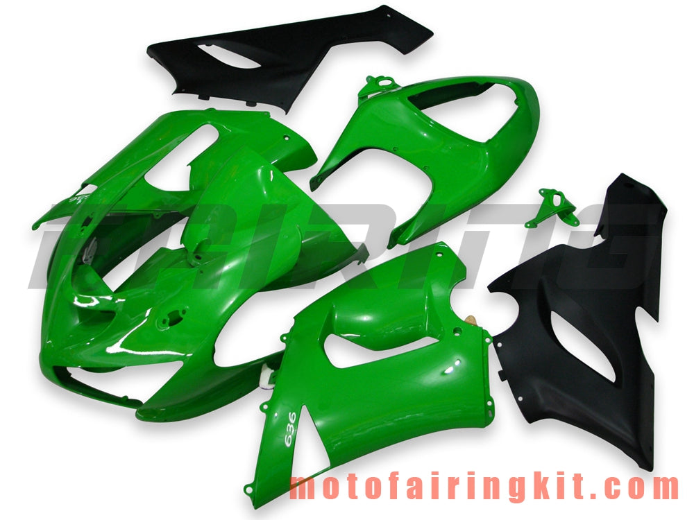 Fairing Kits Fit for ZX6R ZX-6R 636 2005 2006 ZX6R 636 05 06 Plastic ABS Injection Mold Complete Motorcycle Body Aftermarket Bodywork Frame (Green & Black) B006