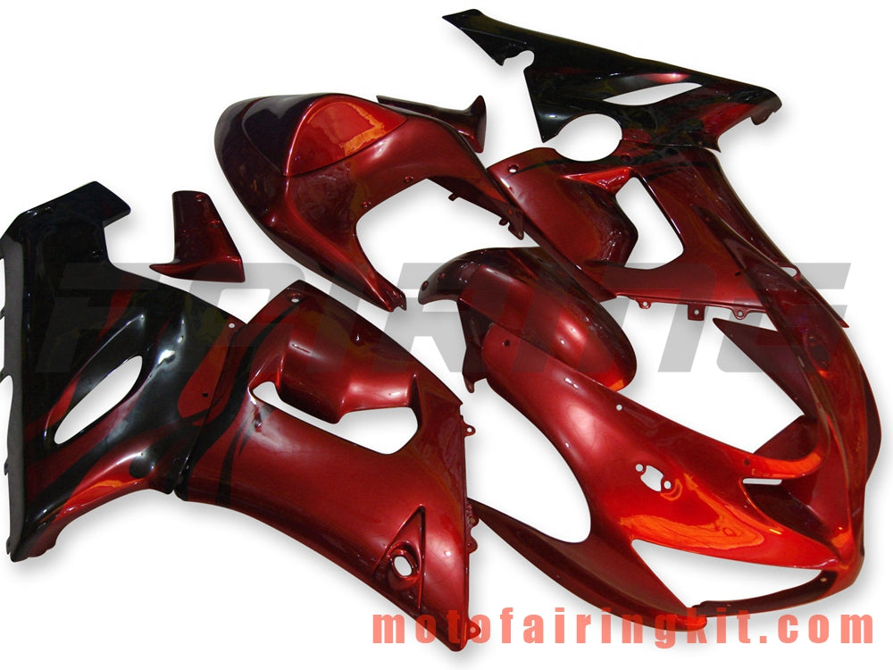 Fairing Kits Fit for ZX6R ZX-6R 636 2005 2006 ZX6R 636 05 06 Plastic ABS Injection Mold Complete Motorcycle Body Aftermarket Bodywork Frame (Black & Deep Red) B007