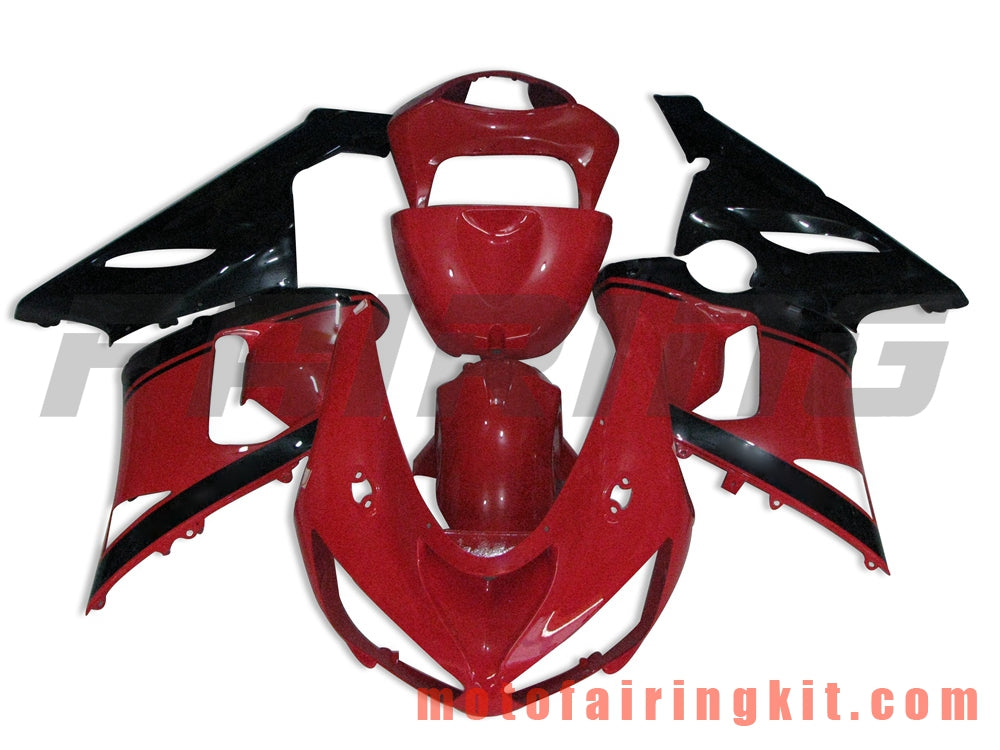 Fairing Kits Fit for ZX6R ZX-6R 636 2005 2006 ZX6R 636 05 06 Plastic ABS Injection Mold Complete Motorcycle Body Aftermarket Bodywork Frame (Red & Black) B008