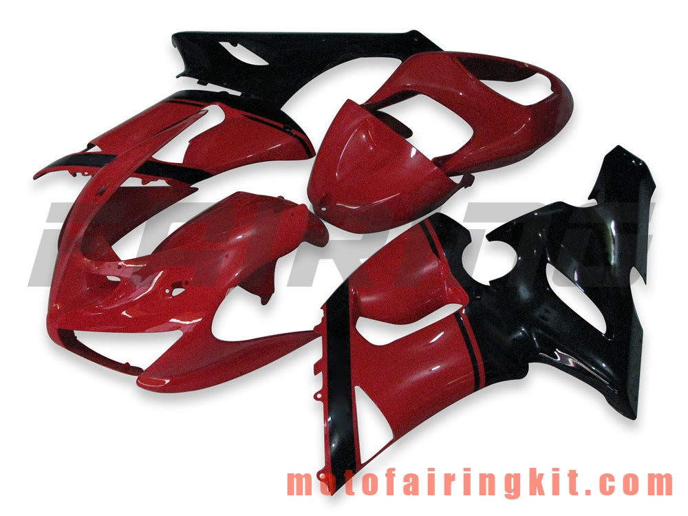 Fairing Kits Fit for ZX6R ZX-6R 636 2005 2006 ZX6R 636 05 06 Plastic ABS Injection Mold Complete Motorcycle Body Aftermarket Bodywork Frame (Red & Black) B008