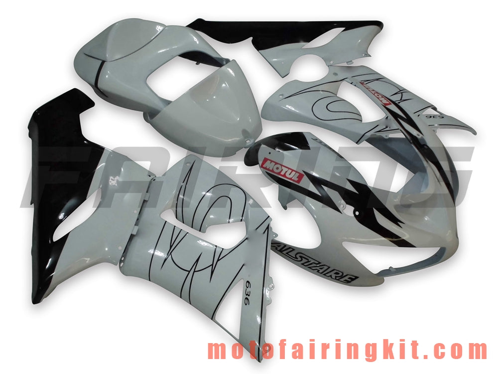 Fairing Kits Fit for ZX6R ZX-6R 636 2005 2006 ZX6R 636 05 06 Plastic ABS Injection Mold Complete Motorcycle Body Aftermarket Bodywork Frame (White & Black) B009