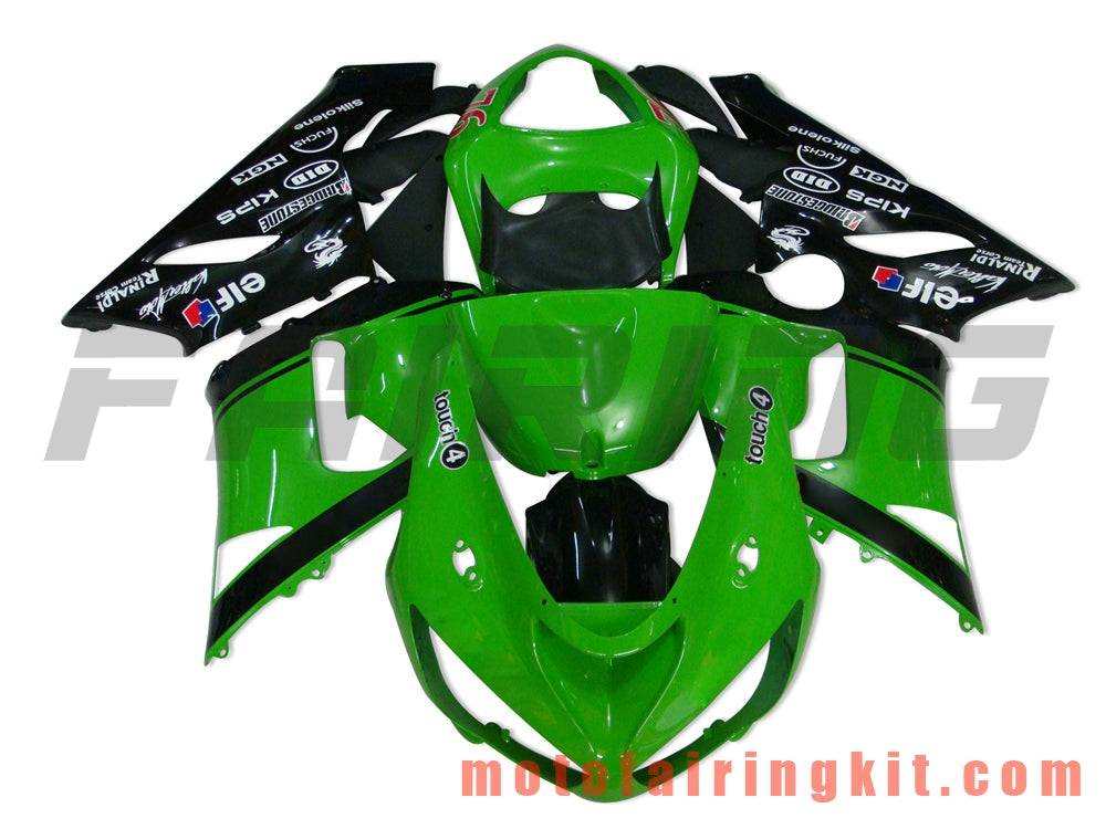 Fairing Kits Fit for ZX6R ZX-6R 636 2005 2006 ZX6R 636 05 06 Plastic ABS Injection Mold Complete Motorcycle Body Aftermarket Bodywork Frame (Green & Black) B011