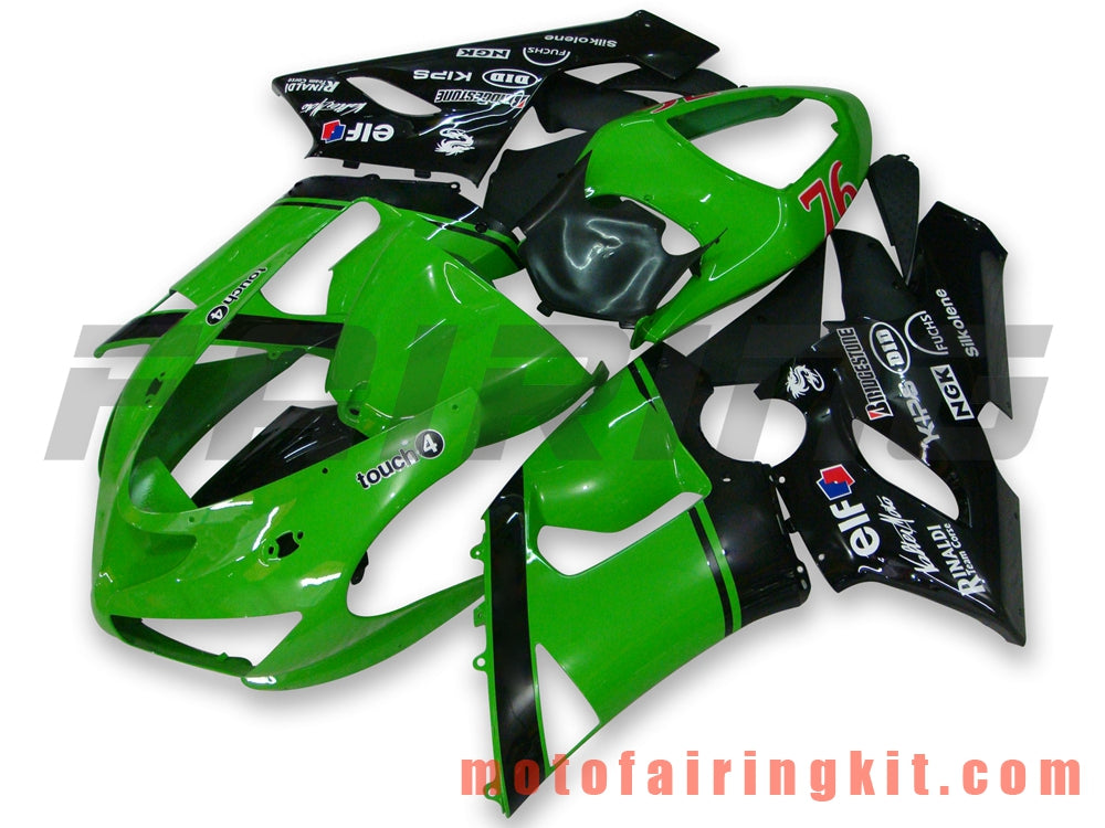 Fairing Kits Fit for ZX6R ZX-6R 636 2005 2006 ZX6R 636 05 06 Plastic ABS Injection Mold Complete Motorcycle Body Aftermarket Bodywork Frame (Green & Black) B011